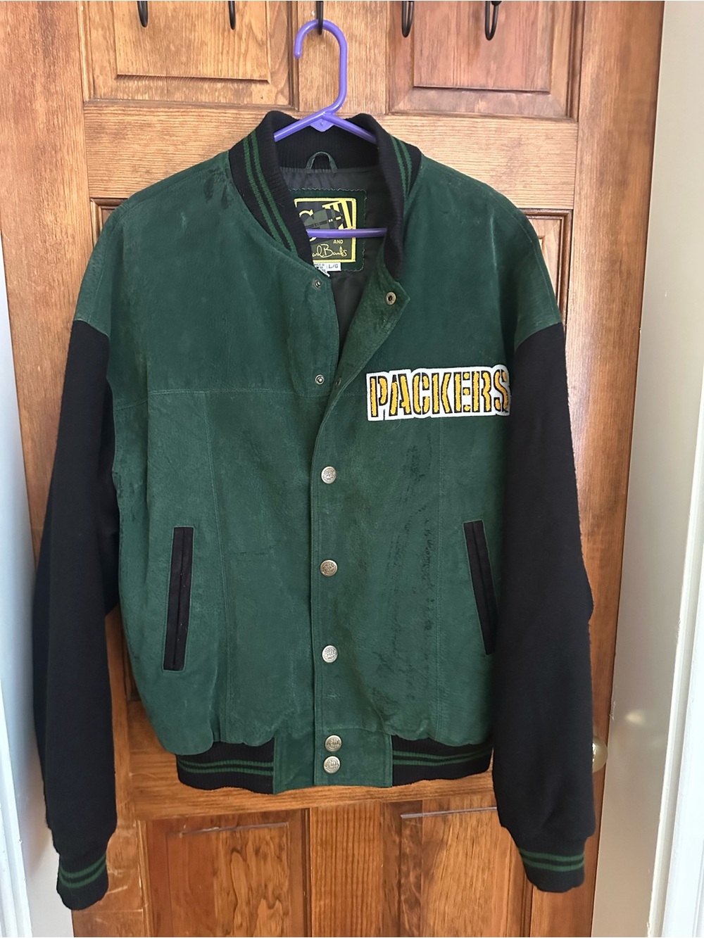 Green Bay Packers Green Suede Varsity Jacket